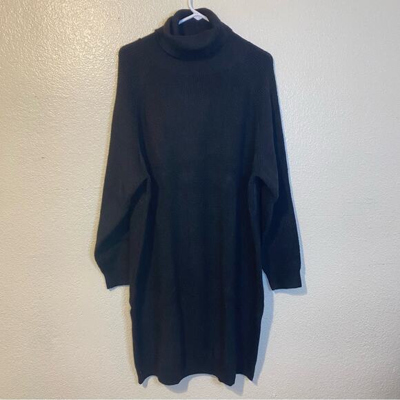 PrettyLittleThing Black Oversized Turtleneck High Neck Knit Sweater Sz XXXL 3XL - Picture 1 of 11